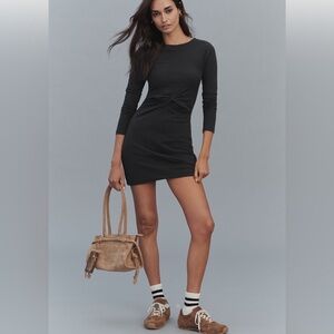 Daily Practice Long-Sleeve Gathered Mini Dress